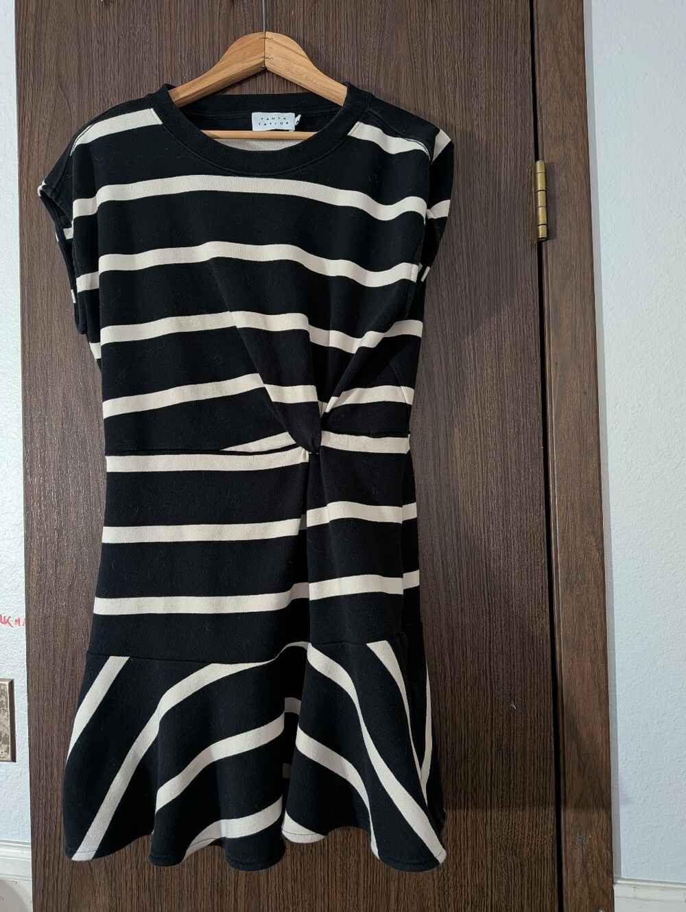 Tanya Taylor Maeve Rugby Stripe Flounce-Hem Mini Dress